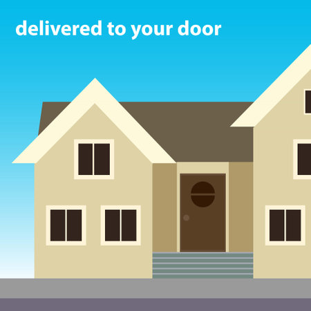 House with the text âdelivered to your doorâのイラスト素材
