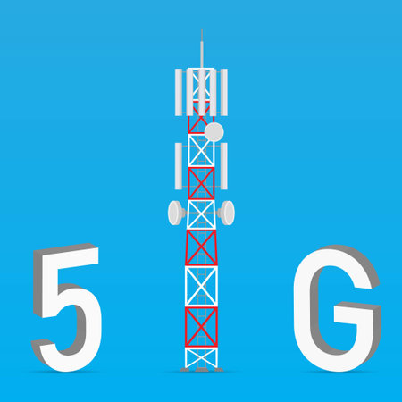 5G communication tower wireless telecommunication antennas and signal