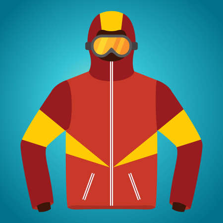 Ski jacket vector. Warm outdoors garment for winter sportsのイラスト素材