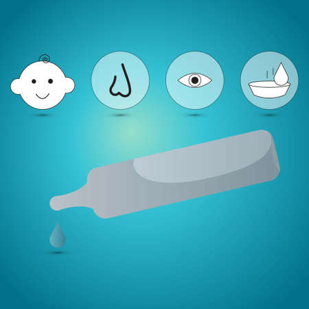 Physiological solution for eyes and nose, conceptual vectorのイラスト素材