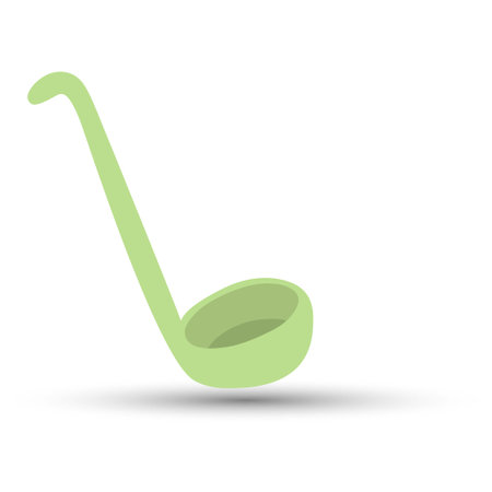 Vector illustration of a green ladle on white backgroundのイラスト素材
