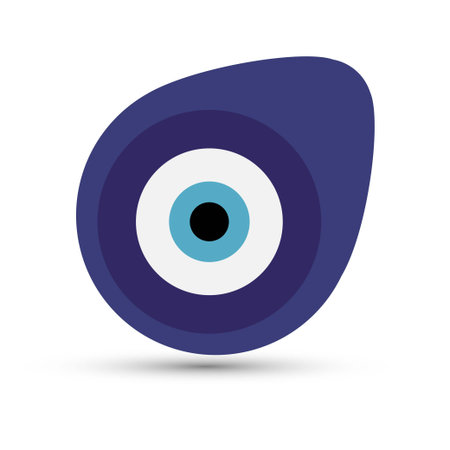Evil eye amulet on white background, conceptual vectorのイラスト素材