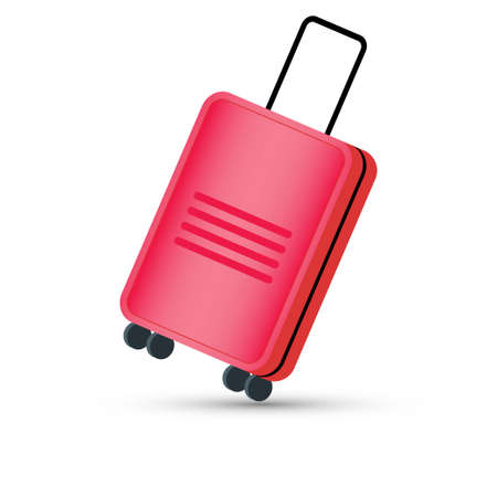 Luggage suitcase with wheels vector on white backgroundのイラスト素材