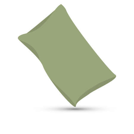 Green cushion pillow vector on white backgroundのイラスト素材
