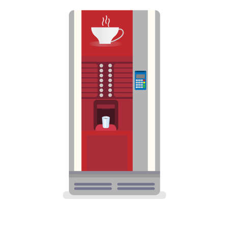 Coffee and tea vending machine on white backgroundのイラスト素材
