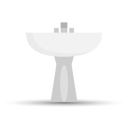Ceramic bathroom washbasin isolated on white backgroundのイラスト素材