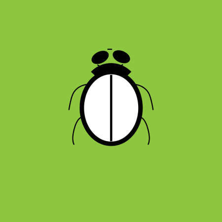 Bug vector logo on green backgroundのイラスト素材