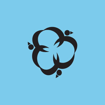 Symbol of swallow birds in a circle logoのイラスト素材