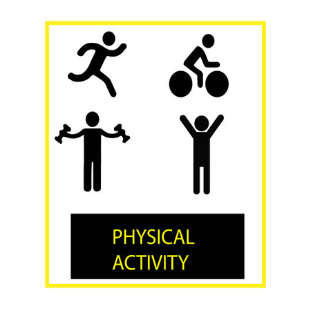 Sport people silhouettes with the text physical activityのイラスト素材