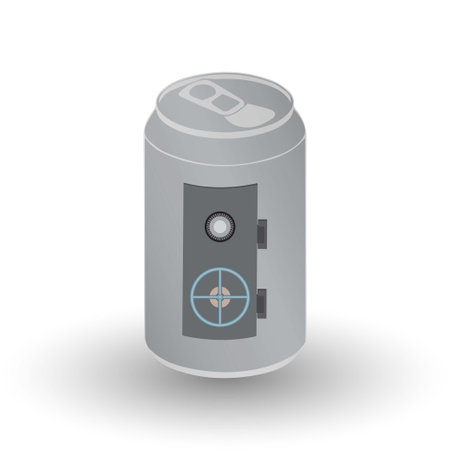 Blank aluminium can with bank vaultのイラスト素材