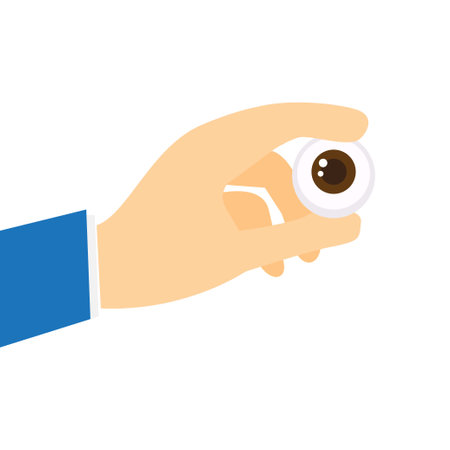Human hand holding an eyeballのイラスト素材