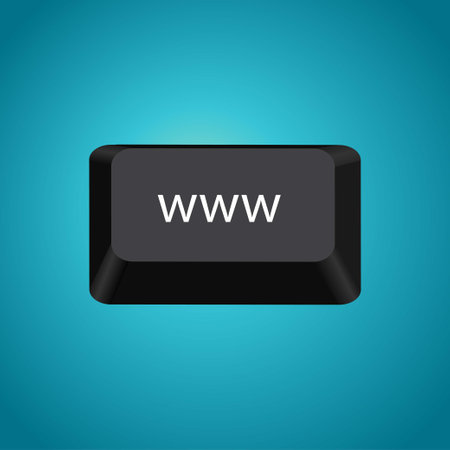 Computer key with world wide web written abbreviation on itのイラスト素材