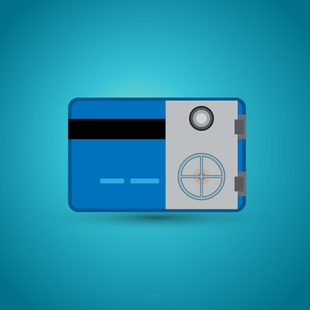 The back of a credit card with a safe doorのイラスト素材