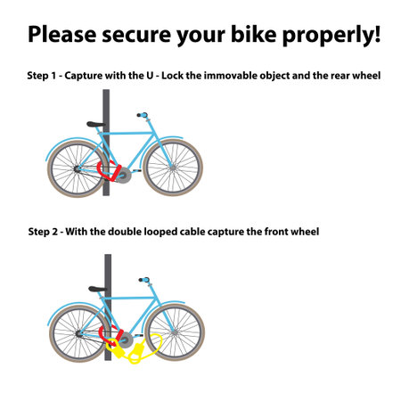Instructions on how to secure the bike properlyのイラスト素材