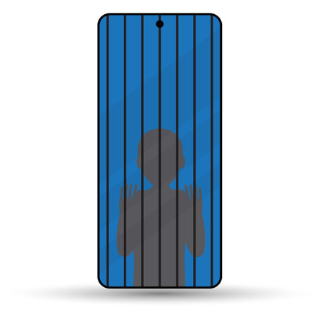 Smart phone prisoner and addiction conceptのイラスト素材