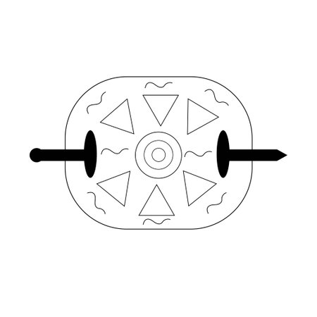 Hair pin with geometrical shapes and decorations on itのイラスト素材