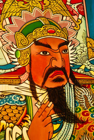 Mural Chinese God at shrineの写真素材