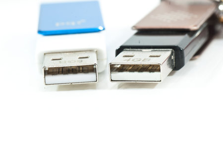 two USB storage on white background