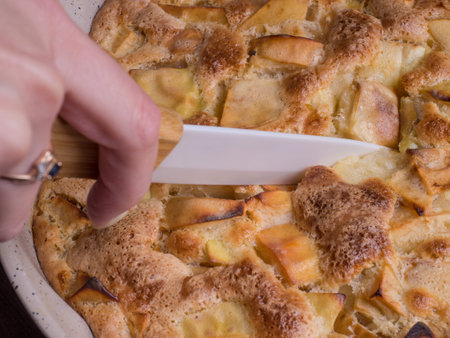 Photo of apple pie made in the kitchen