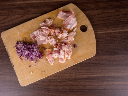 Products on a wooden background.の写真素材