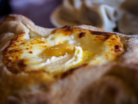 Food. khachapuri in Georgia.の写真素材