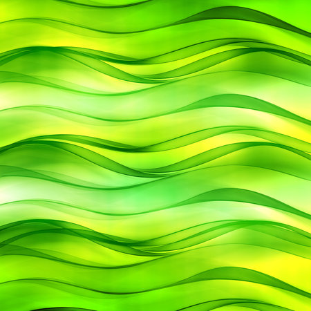Beautiful lemon green wave background for design. Modern abstract motion bright digital illustration.の写真素材