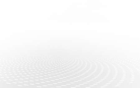 Awesome white and grey halftone background. Futuristic motion dots perspective backdrop.の写真素材