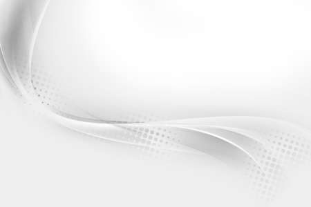 Awesome white and grey wave background. Futuristic motion design with halftone effect.の写真素材