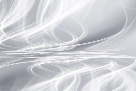 Grey and white flowing waves background. Futuristic abstract interior decoration.の写真素材