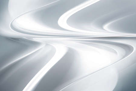 Futuristic white perspective waves on grey backgoundの写真素材