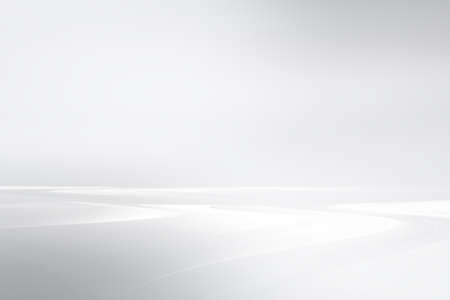 Luxury white and gray empty interior sci-fi background with flow waves.の写真素材