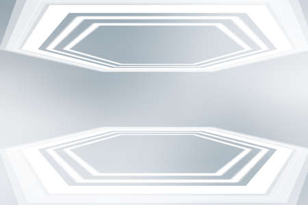 Empty interior white and grey background. Room to display your product.
Sci-fi fantasy design.の写真素材