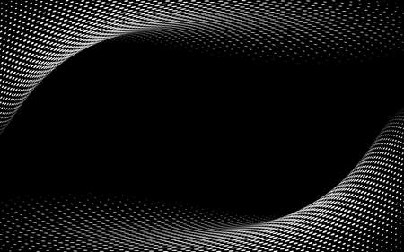 Awesome white halftone background. Futuristic motion dots perspective backdrop.の写真素材