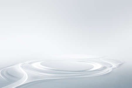 White grey flow waves background. Fantasy futuristic sci-fi design.の写真素材