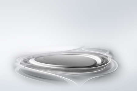 White grey flow waves background. Fantasy futuristic sci-fi design.の写真素材
