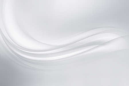 Grey and white flowing waves background. Futuristic abstract interior decoration.の写真素材