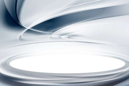Futuristic spaceship interior. Science fiction empty room with light background.の写真素材