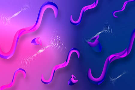 Futuristic colorful background with halftone waves. Elegant modern interface of mobile phone. Multicolored gradient with fluid flow 3d shapes.の写真素材