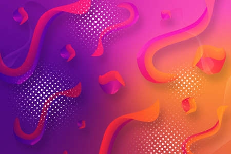 Futuristic colorful background with halftone waves. Elegant modern interface of mobile phone. Multicolored gradient with fluid flow 3d shapes.の写真素材