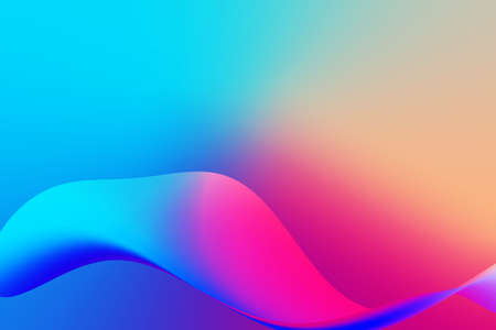 Futuristic colorful background. Elegant modern interface of mobile phone. Multicolored gradient with fluid flow 3d waves.の写真素材