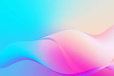 Futuristic colorful background. Elegant modern interface of mobile phone. Multicolored gradient with fluid flow 3d waves.の写真素材