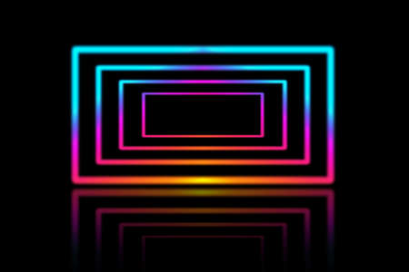 Laser neon colorful lights background. Futuristic reflection psycho and techno design.の写真素材