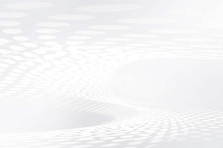 Futuristic white perspective background. Elegant modern interface design. Grey tone gradient with fluid flow halftone 3d waves.の写真素材