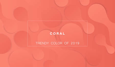 Coral trendy color of 2019. Gradient geometric dynamic abstract background. Modern minimal texture for layout, banner, poster, flyer, card, web design. Vector eps10.のイラスト素材