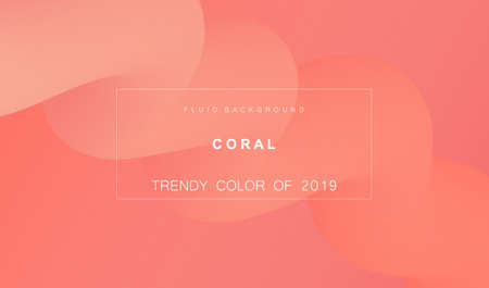Coral trendy color of 2019. Gradient fluid abstract background. Modern texture for layout, banner, poster, flyer, card, web design. Vector eps10.のイラスト素材