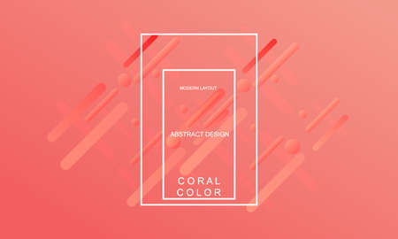 Coral trendy color of 2019. Gradient geometric dynamic abstract background. Modern minimal texture for layout, banner, poster, flyer, card, web design. Vector eps10.のイラスト素材