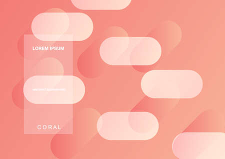 Coral trendy color of 2019. Gradient geometric dynamic abstract background. Modern minimal texture for layout, banner, poster, flyer, card, web design. Vector eps10.のイラスト素材