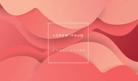 Coral trendy color of 2019. Gradient geometric dynamic abstract background. Modern minimal texture for layout, banner, poster, flyer, card, web design. Vector eps10.のイラスト素材