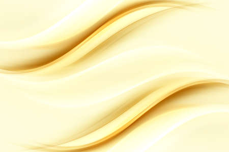 Soft gold modern waves art. Blurred pattern effect light background. Abstract creative graphic template. Decorative business style.の写真素材