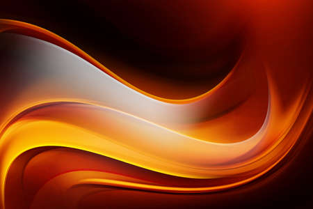 Gold Orange Decorative Waves Design Backgroundの写真素材